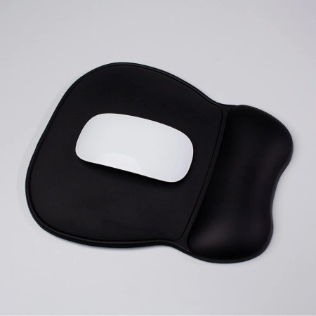 Wozinsky Podkładka pod Mysz i Nadgarstek żelowa Eco skóra duża antypoślizgowa - czarna