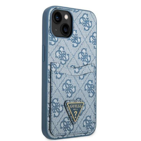 Case IPHONE 13 MINI Guess Hardcase 4G Triangle Logo Cardslot (GUHCP13SP4TPB) blue