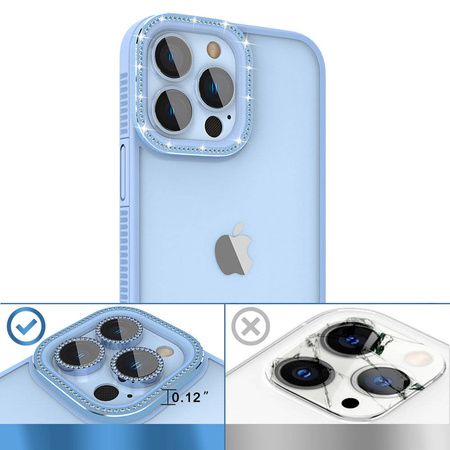 Kingxbar Sparkle Series Hülle iPhone 13 Pro Max mit blauer Kristallrückseite
