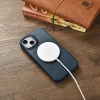 iCarer CE Oil Wax Premium Leather Folio Case skórzane etui iPhone 14 Plus z klapką magnetyczne MagSafe niebieski (AKI14220707-BU)