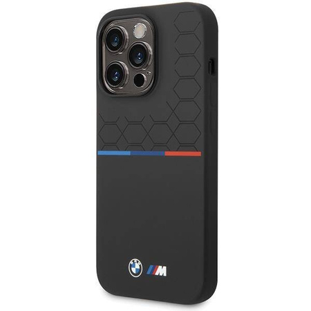Original Handyhülle APPLE IPHONE 15 PRO MAX BMW Silicone Pattern (BMHCP15X22SMPK) schwarz