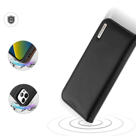 Dux Ducis Hivo echt Leder booktype case schutzhülle aufklappbare hülle für iPhone 14 Pro Max schwarz