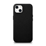 iCarer Litchi Premium Leather Case iPhone 14 Plus Magnetic Leather Case with MagSafe Black (WMI14220711-BK)