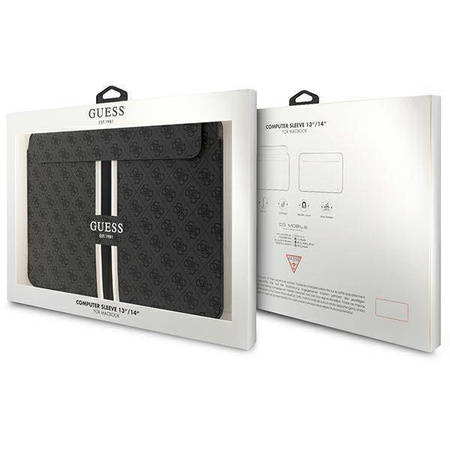 Guess Sleeve GUCS14P4RPSK 14" schwarz/schwarz 4G bedruckte Streifen