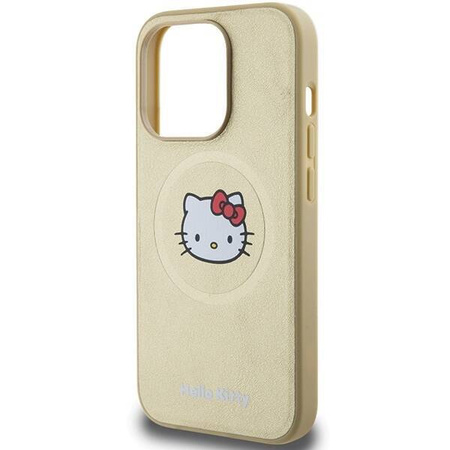 Hello Kitty Leather Kitty Head MagSafe case for iPhone 15 Pro Max - gold