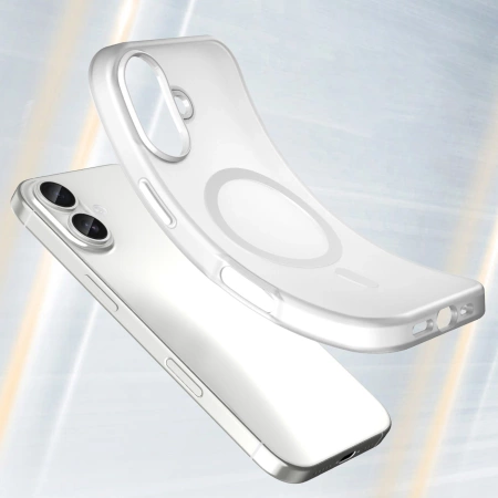 Etui Magnetic Abrasive na iPhone 17 kompatybilne z MagSafe - matowe białe