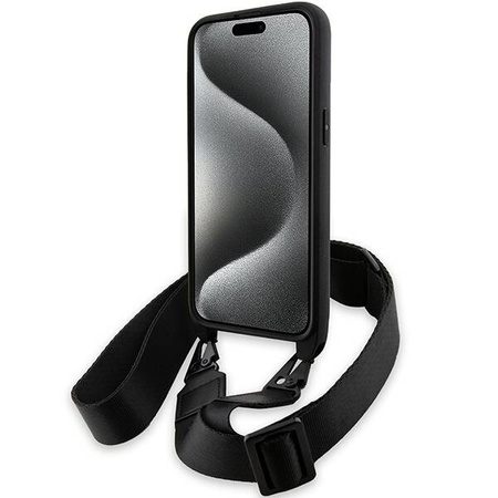 BMW M Edition Carbon Stripe &amp; Strap Hülle für iPhone 15 Pro – Schwarz