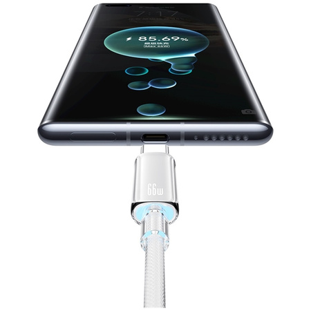 Kabel USAMS Cloud Series US-SJ658 6A     USB-A do USB-C 1,2m biały