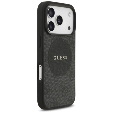 Etui Guess 4G Circle Classic Logo MagSafe na iPhone 17 Pro - czarne