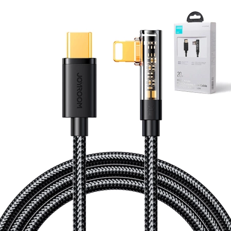 Joyroom Angled Lightning cable - USB C for fast charging and data transfer 20W 1.2 m black (S-CL020A6)