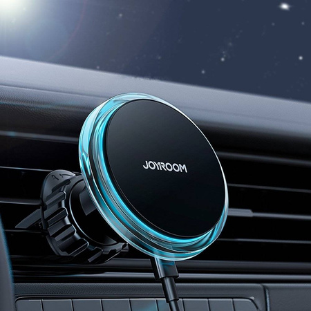 Joyroom Car Holder Qi Wireless Induction Charger 15W (MagSafe for iPhone Compatible) for Ventilation Grille Silver (JR-ZS291)