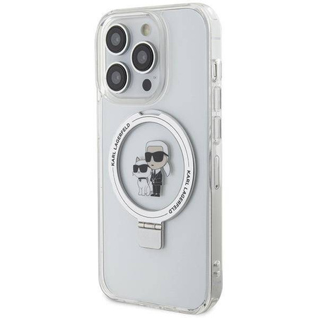 Karl Lagerfeld KLHMP14LHMRSKCH iPhone 14 Pro 6.1&quot; white/white hardcase Ring Stand Karl&amp;Choupette MagSafe