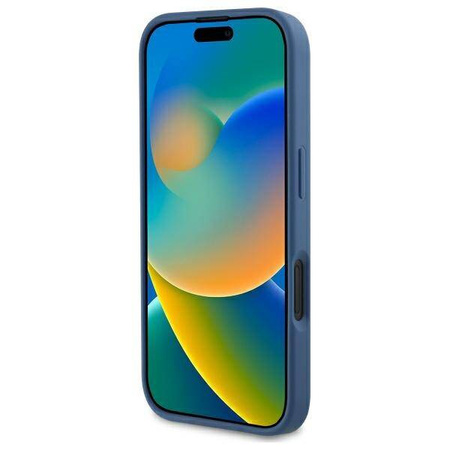 Original Handyhülle IPHONE 16 Guess Hardcase 4G Printed Stripes MagSafe (GUHMP16SP4RPSB) blau