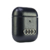Original Handyhülle APPLE AIRPODS 1 / 2 Audi Leather Big Logo Cover (AU-AP-GT/D3-BK) schwarz