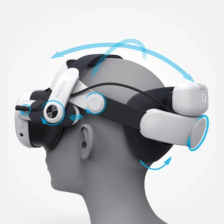 BoboVR M3 Pro Zugentlastungsband für Meta Quest 3 VR-Brille + BoboVR B2 Akku – Weiß und Schwarz