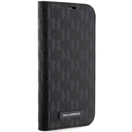 Karl Lagerfeld KLBKP14XSAKLHPK iPhone 14 Pro Max 6,7&quot; Bücherregal schwarz/schwarzes Saffiano-Monogramm