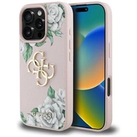 Etui Guess Grained Roses Big 4G logo na iPhone 16 Pro Max - różowe