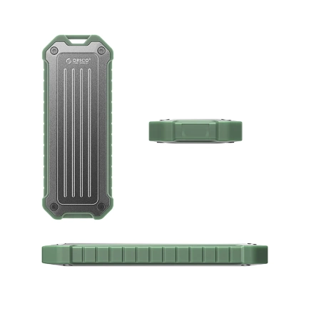 Przenośna kieszeń dyskowa M.2 NVMe/SATA SSD USB-C 3.2 - szaro-zielona