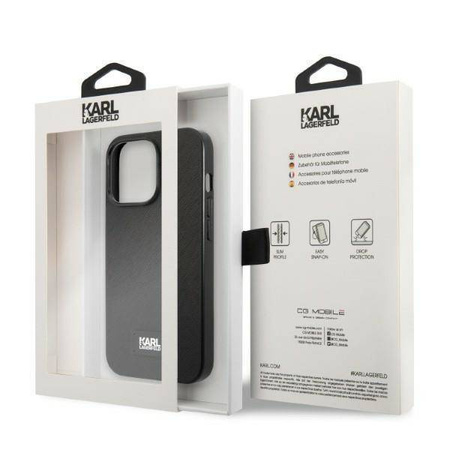 Original Case IPHONE 13 PRO Karl Lagerfeld Hardcase Saffiano Plaque black
