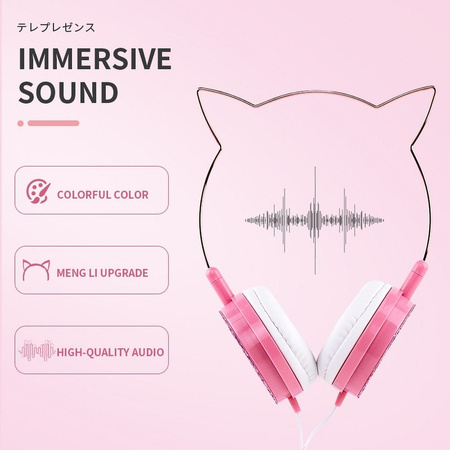 Słuchawki nagłowne CAT EAR model YLFS-22 Jack 3,5mm złote