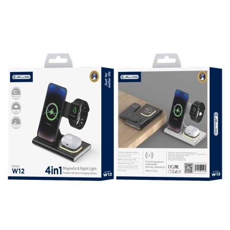 JELLICO 3in1 kabellose Ladegerät W12 15W schwarz