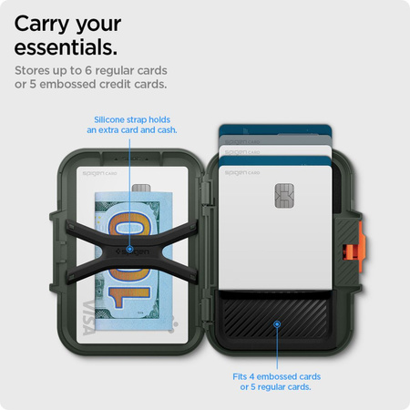 SPIGEN LOCK FIT MAGSAFE UNIVERSAL MAGNETIC CARD HOLDER MILITARY GREEN