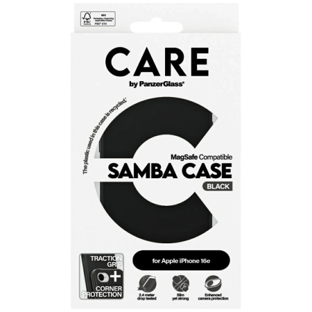 CARE by PanzerGlass Fashion MagSafe iPhone 16e Hülle - Schwarz