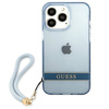 Etui IPHONE 13 PRO Guess Hardcase Translucent Stap (GUHCP13LHTSGSB) niebieskie