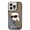 Karl Lagerfeld Liquid Glitter NFT Karl's Head - Etui iPhone 14 Pro (czarny)