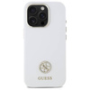 Original Case IPHONE 16 PRO Guess Hardcase Silicone Logo Strass 4G (GUHCP16LM4DGPH) white