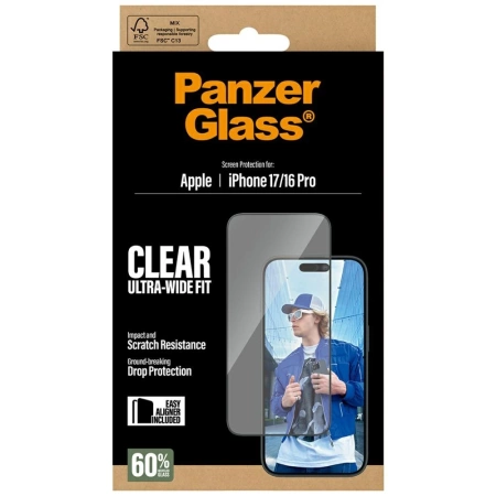 PanzerGlass Ultra-Wide Fit EasyAligner Tempered Glass für iPhone 17 / 16 Pro