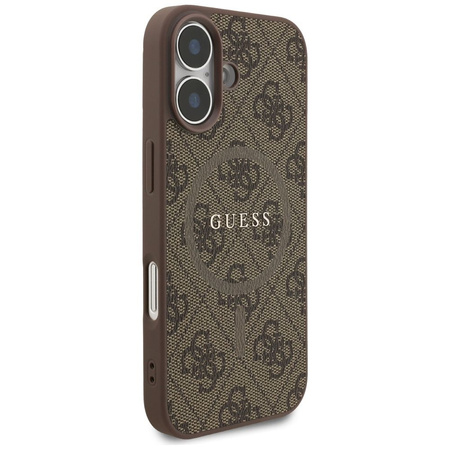 GUESS futerał do IPHONE 17 kompatybilny z MagSafe GUHMP17SG4GFRW (PU 4G Ring Classic Logo) brązowy