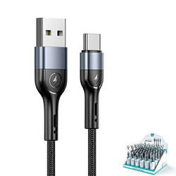USAMS Kabel pleciony U55 2A USB-C 1szt. for set U55 czarny/black 1m SJ449ZJ01 (US-SJ449)