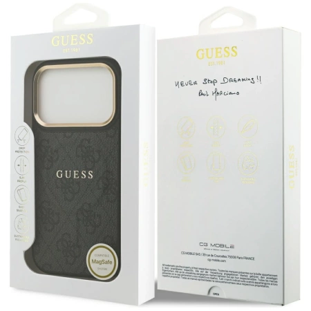 Etui Guess 4G PU Classic Logo MagSafe na iPhone 17 Pro - czarne