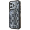 Karl Lagerfeld Liquide Glitter Monogram Gradient iPhone 15 Pro Hülle - Schwarz