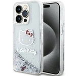 Etui Hello Kitty Liquid Glitter Charms Kitty Head na iPhone 13 Pro / 13 - srebrne