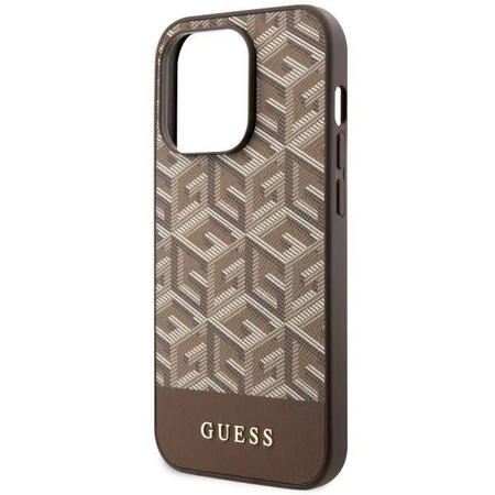 Guess GUHMP14XHGCFSEW iPhone 14 Pro Max 6,7&quot; braun/braune Hartschale GCube Stripes MagSafe