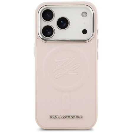 Etui Karl Lagerfeld Initial & Metal Logo MagSafe do iPhone 17 Pro Max - różowe