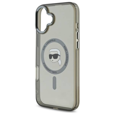 Karl Lagerfeld nakładka do iPhone 16 Plus 6,7" KLHMP16MHLSKIK czarna Hardcase IML Metal Karl Head MagSafe
