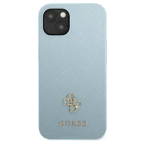 Oryginalne Etui IPHONE 13 Guess Hardcase Saffiano 4G Small Metal Logo (GUHCP13MPS4MB) niebieskie