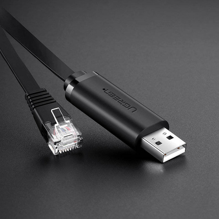 Ugreen kabel konsolowy przejściówka USB - Ethernet RJ45 1,5m czarny (CM204)