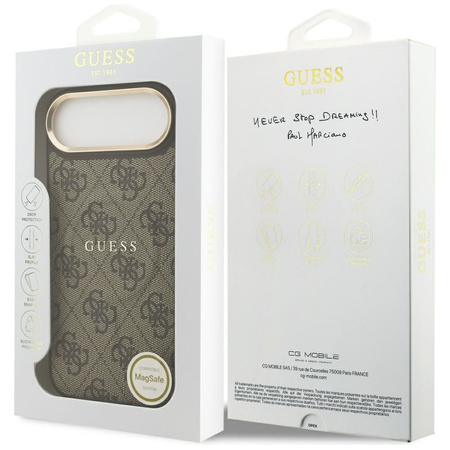GUESS futerał do IPHONE 17 Air kompatybilny z MagSafe GUHMP17MP4MSEGCW (PU 4G W/ Classic) brązowy