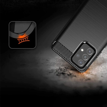Carbon Case Flexibel Handyhülle TPU Schutzhülle für Samsung Galaxy A72 4G schwarz