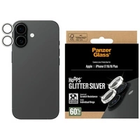 PanzerGlass Hoops Glitter Displayschutzfolie aus gehärtetem Glas für iPhone 17 / 16 / 16 Plus – Silber
