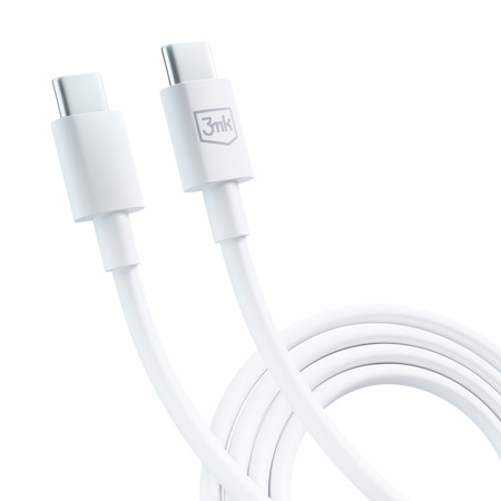 3MK KABEL HYPER USB-C/USB-C 100W 1,2m biały