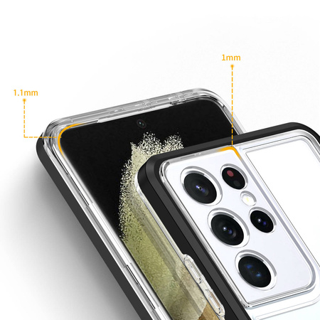 Clear 3in1 etui do Samsung Galaxy S21 Ultra 5G żelowy pokrowiec z ramką czarny