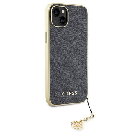Guess 4G Charms Collection Hülle für iPhone 15 Plus – Grau