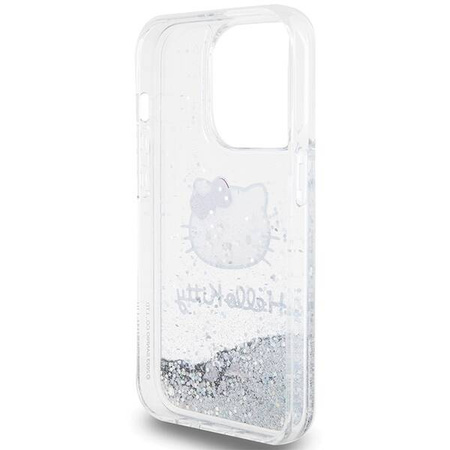 Hello Kitty Liquid Glitter Charms Kitty Head Hülle für iPhone 13 Pro / 13 – Silber