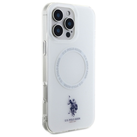 US Polo USHMP16LHOCLDPW iPhone 16Pro 6.3" biały/white IML Ring MagSafe
