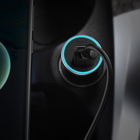 Baseus Golden Contactor Pro szybka ładowarka samochodowa USB Typ C / USB 40 W Power Delivery 3.0 Quick Charge 4+ SCP FCP AFC + kabel USB - USB Typ C szary (TZCCJD-0G)